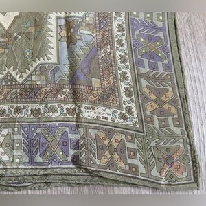 Sage Green & Lavender geometric mission floral Patterned Scarf